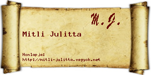 Mitli Julitta névjegykártya